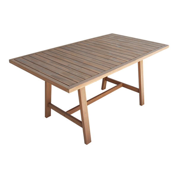 Masă dining cu blat solid Malibu, Lemn de Acacia, Natur, 180x90x75 cm