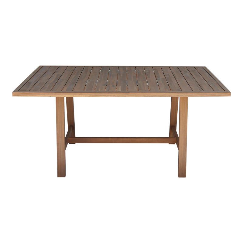 Masă dining cu blat solid Malibu, Lemn de Acacia, Natur, 180x90x75 cm