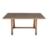 Masă dining cu blat solid Malibu, Lemn de Acacia, Natur, 180x90x75 cm