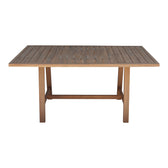 Masă dining cu blat solid Malibu, Lemn de Acacia, Natur, 180x90x75 cm, imagine suplimentara