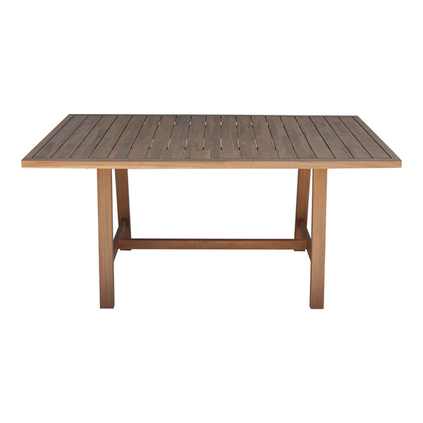 Masă dining cu blat solid Malibu, Lemn de Acacia, Natur, 180x90x75 cm