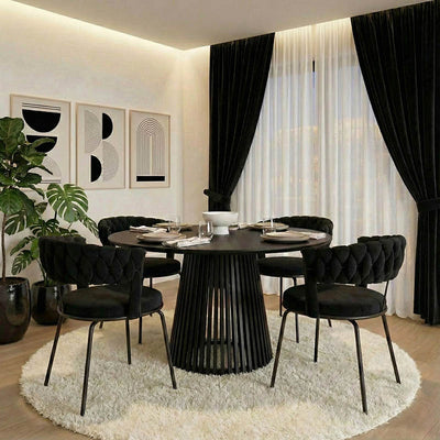 Masă dining Domonic, negru, 120x75 cm, imagine suplimentara
