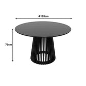 Masă dining Domonic, negru, 120x75 cm, foto produs