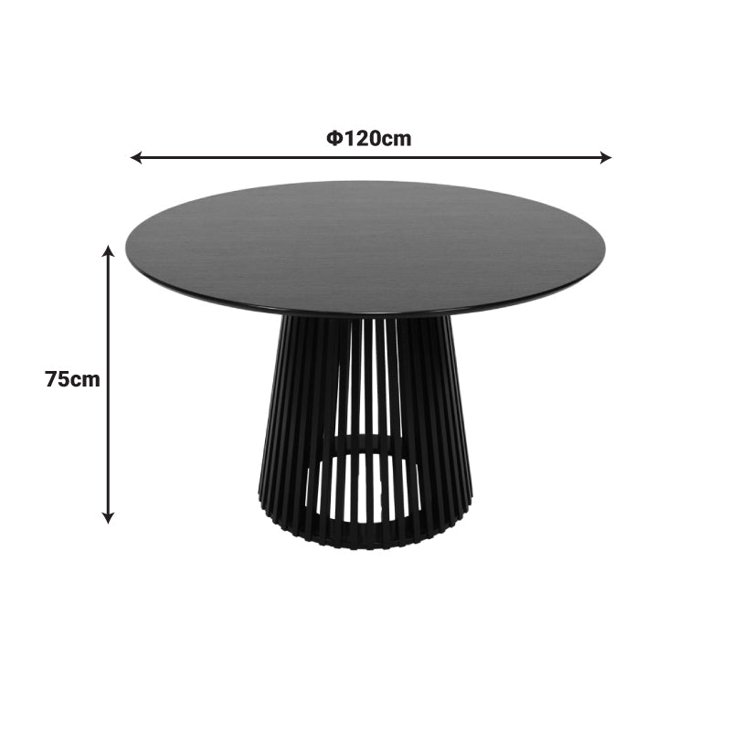 Masă dining Domonic, negru, 120x75 cm, foto produs