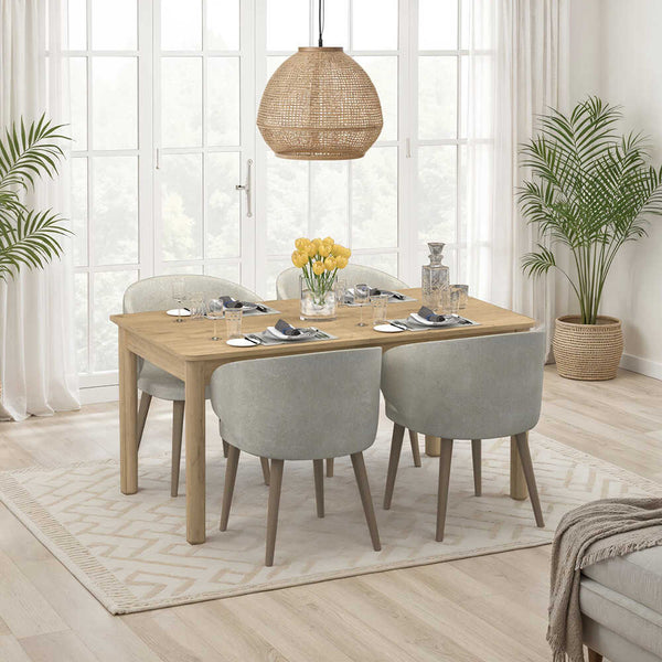 Masa Dining Extensibila Adore Bohem, Stejar, 160-200x78x90 cm