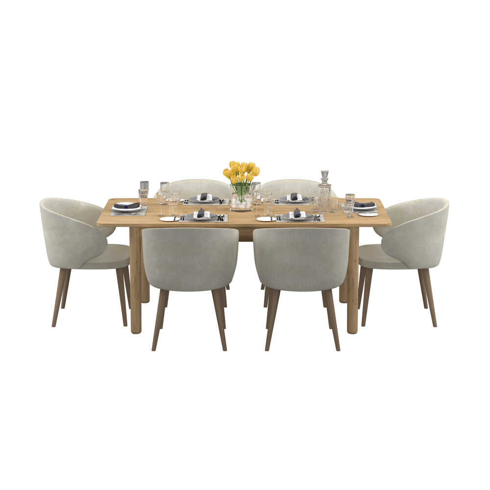 Masa Dining Extensibila Adore Bohem, Stejar, 160-200x78x90 cm