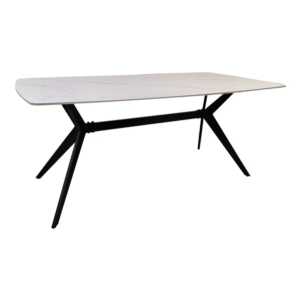 Masa dining Ezali, Piatra sinterizata si metal, 180x90x75 cm