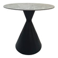 Masa dining Flenada, Piatra sinterizata, Gri marmurat-Negru, D80x76 cm
