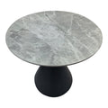 Masa dining Flenada, Piatra sinterizata, Gri marmurat-Negru, D80x76 cm, imagine ambient