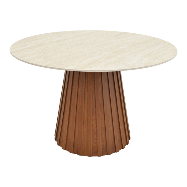 Masa dining Franzel, Piatra sinterizata si MDF, D120x75 cm