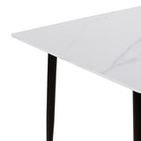 Masa dining Gustas, Metal, 140x80x76 cm - Alb