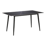 Masa dining Gustas, Metal, 140x80x76 cm - Negru