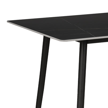 Masa dining Gustas, Metal, Negru, 120x80x76 cm