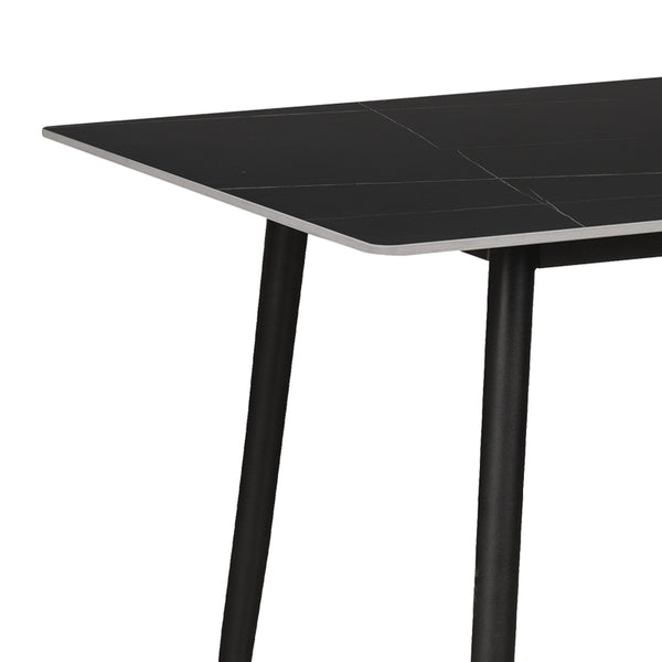 Masa dining Gustas, Metal, Negru, 120x80x76 cm