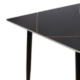 Masa dining Gustas, Metal, Negru, 120x80x76 cm
