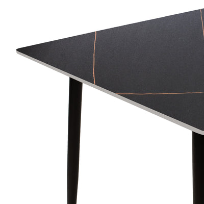Masa dining Gustas, Metal, Negru, 120x80x76 cm, imagine produs 4
