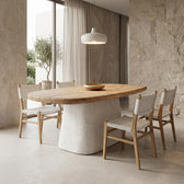 Masa dining Herona, Lemn de brad, Stejar, 180x90x78 cm, imagine ambient