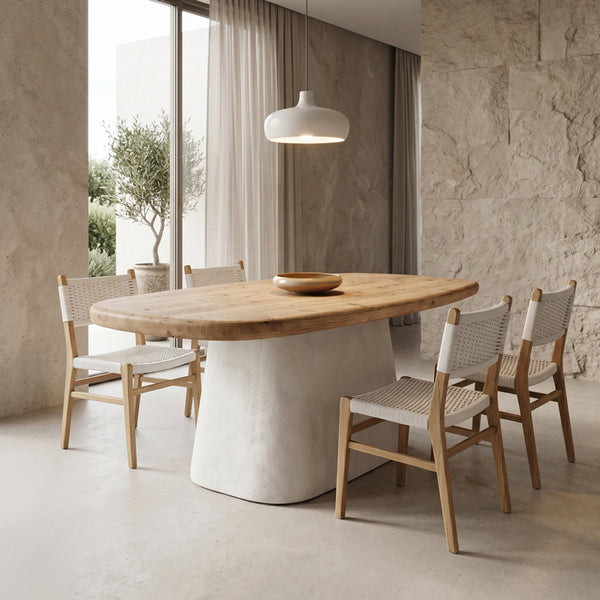 Masa dining Herona, Lemn de brad, Stejar, 180x90x78 cm