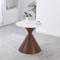 Masa dining Horas, Metal, Maro, D80x75 cm