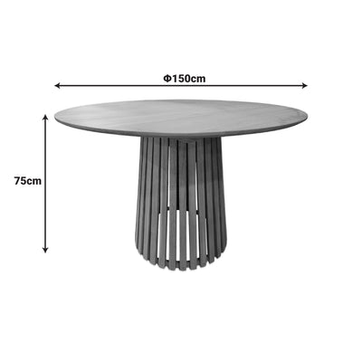 Masa dining Kenda I, Natural, D150x75 cm, imagine produs 5