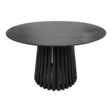 Masă rotundă din lemn natural Kenda, Lemn Mindi, 120x75 cm - Negru