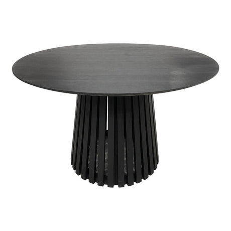 Masă rotundă din lemn Kenda, Lemn Mindi, Natural - Negru, 120x75 cm