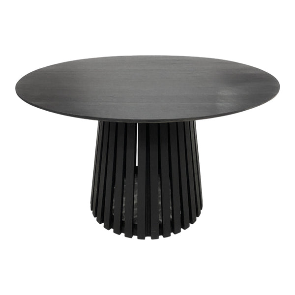Masă rotundă din lemn Kenda, Lemn Mindi, Natural - Negru, 120x75 cm