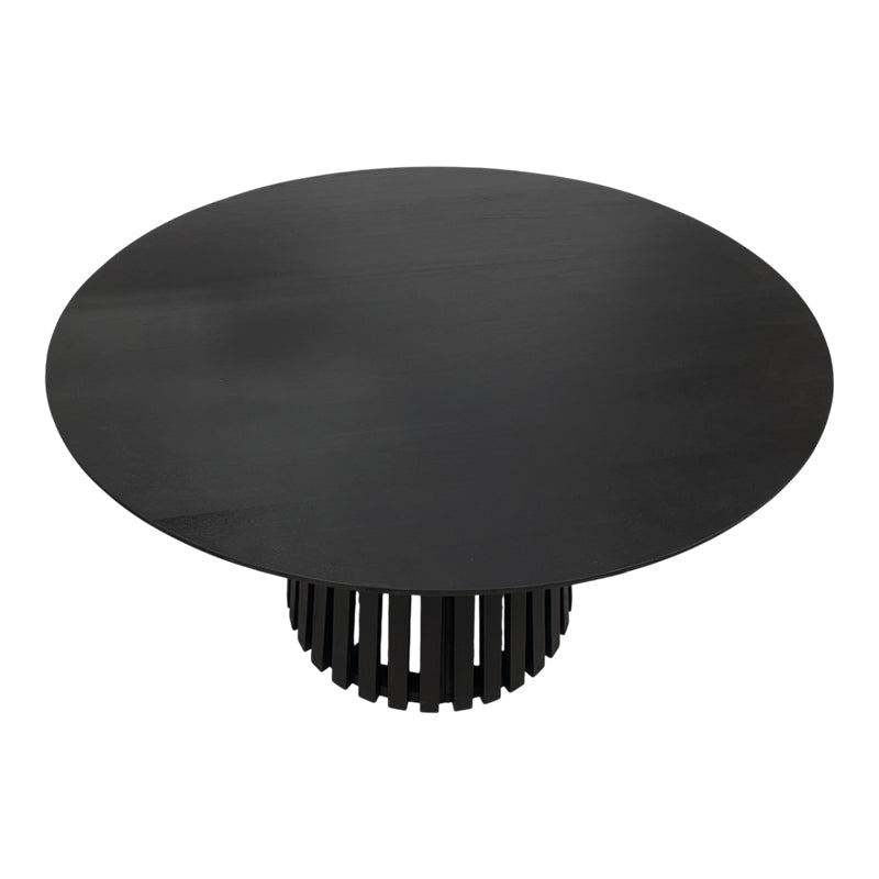 Masă rotundă din lemn natural Kenda, Lemn Mindi, 120x75 cm - Negru