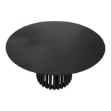 Masă rotundă din lemn natural Kenda, Lemn Mindi, 120x75 cm - Negru
