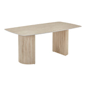 Masa dining Loosir, Aspect travertin, Travertin, 180x90x74 cm