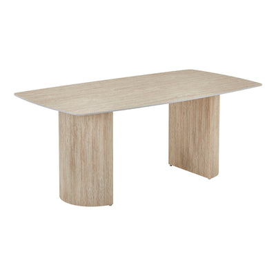 Masa dining Loosir, Aspect travertin, Travertin, 180x90x74 cm
