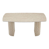 Masa dining Loosir, Aspect travertin, Travertin, 180x90x74 cm