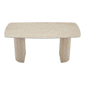 Masa dining Loosir, Aspect travertin, Travertin, 180x90x74 cm, imagine ambient