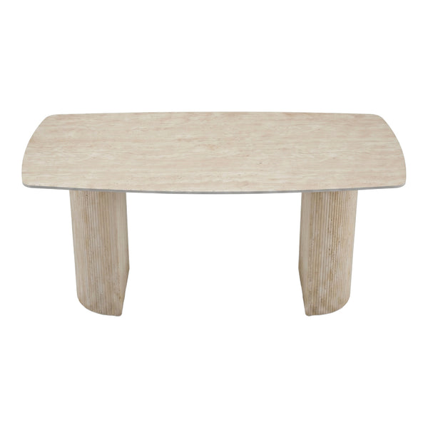 Masa dining Loosir, Aspect travertin, Travertin, 180x90x74 cm