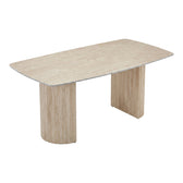Masa dining Loosir, Aspect travertin, Travertin, 180x90x74 cm, detaliu produs