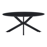 Masa dining Makrey, Metal, 160x90x75 cm - Negru