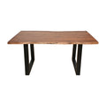 Masă dining Miles, Lemn Masiv de Acacia, Picioare Metalice, Negre, 160x90x76 cm, detaliu produs
