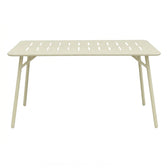 Masa dining Moraja, Crem, metal, 140x80x70 cm, vedere frontală, metal, pentru living sau bucătărie