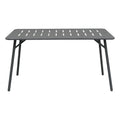 Masa dining Moraja, Negru, metal, 140x80x70 cm, vedere frontală, metal, pentru living sau bucătărie