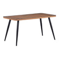 mobilier de gradina Masa dining Naoki, Sticla-Ratan, Lemn, 140x80x78 cm