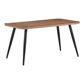 mobilier de gradina Masa dining Naoki, Sticla-Ratan, Lemn, 140x80x78 cm