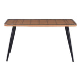 Masa dining Naoki, Sticla-Ratan, Lemn, Natur, 140x80x78 cm