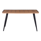 Masa dining Naoki, Sticla-Ratan, Lemn, Natur, 140x80x78 cm, imagine suplimentara