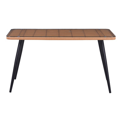 Masa dining Naoki, Sticla-Ratan, Lemn, Natur, 140x80x78 cm, imagine suplimentara