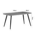 Masa dining Naoki, Sticla-Ratan, Lemn, Natur, 140x80x78 cm, foto produs 6