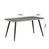 Masa dining Naoki, Sticla-Ratan, Lemn, Natur, 140x80x78 cm, foto produs 6