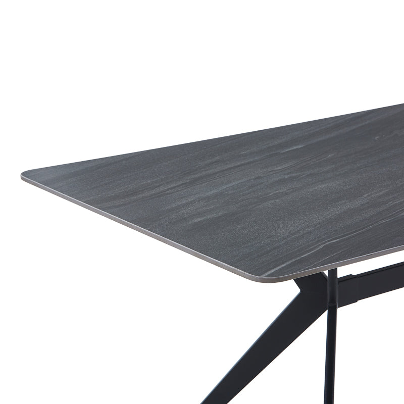 Masa dining Olivet, Aspect marmura, Marmura, 180x90x76 cm, detaliu produs