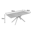 Masa dining Olven, Piatra sinterizata, Travertin, 180x90x75 cm, detaliu produs