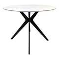 Masa dining Orbital, Piatra sinterizata, Alb marmurat-Negru, D100x76 cm, detaliu produs