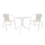 Masa dining Watson-Obbi, Alb, 70x70x70 cm
